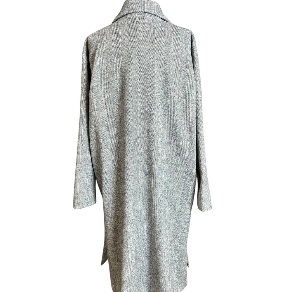 Old Navy black & white Herringbone midi coat XL - Picture 3 of 12